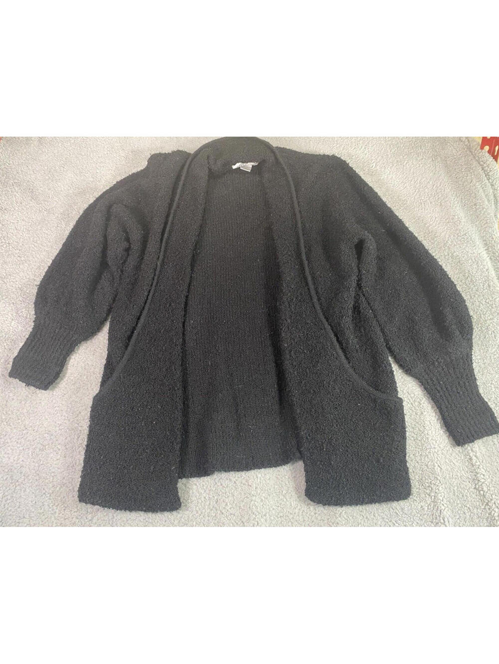 Side Effects Women M Cardigan Black Long Glam 90s